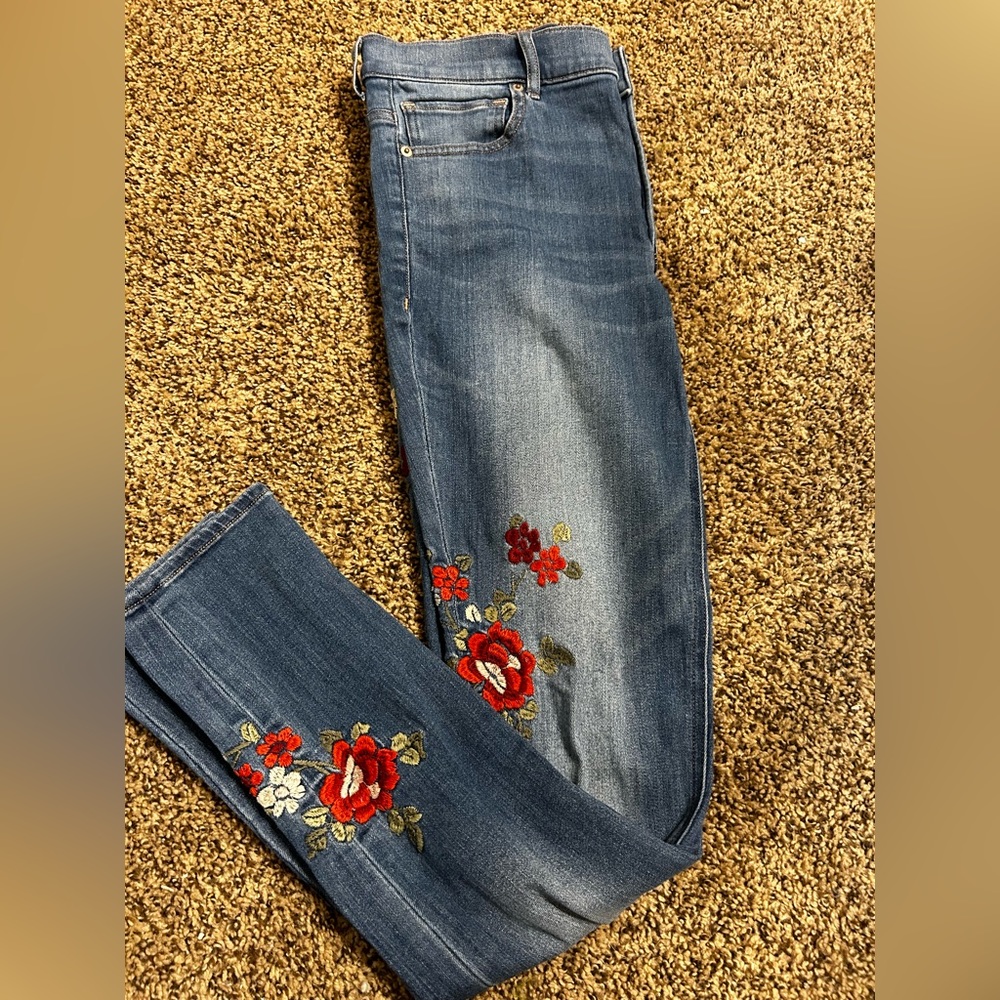 Express Embroidered High Rise Jean